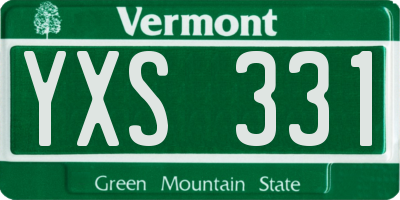 VT license plate YXS331