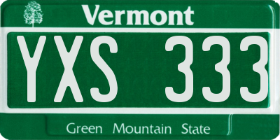 VT license plate YXS333