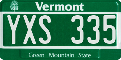 VT license plate YXS335