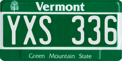 VT license plate YXS336