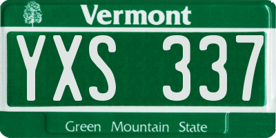 VT license plate YXS337