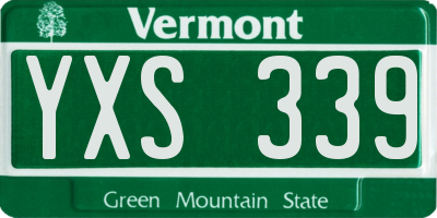 VT license plate YXS339