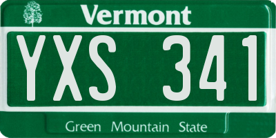 VT license plate YXS341