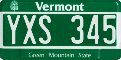 VT license plate YXS345