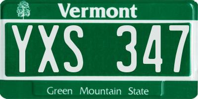 VT license plate YXS347