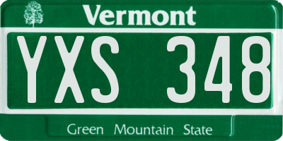 VT license plate YXS348