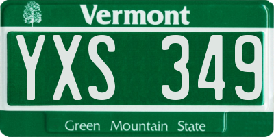 VT license plate YXS349