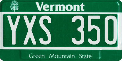 VT license plate YXS350
