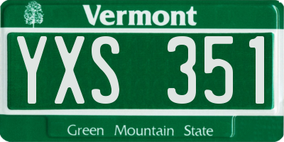 VT license plate YXS351