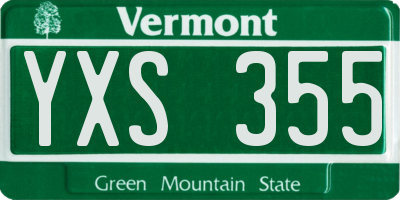 VT license plate YXS355