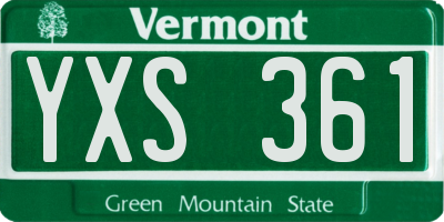 VT license plate YXS361