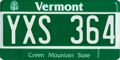 VT license plate YXS364