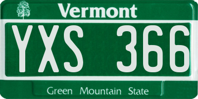 VT license plate YXS366