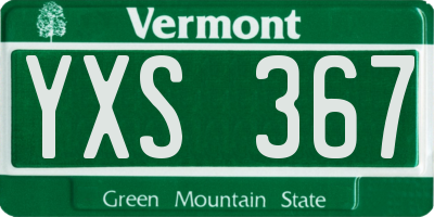VT license plate YXS367
