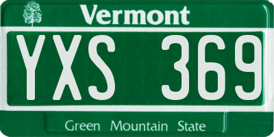 VT license plate YXS369