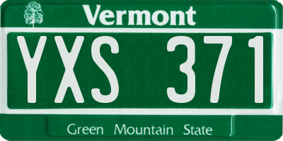 VT license plate YXS371