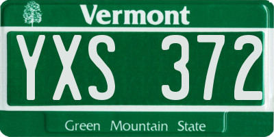 VT license plate YXS372