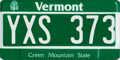 VT license plate YXS373