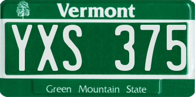 VT license plate YXS375