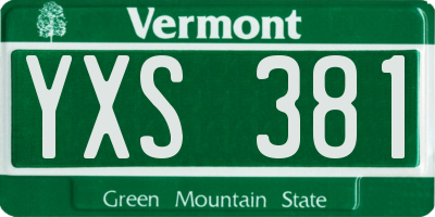 VT license plate YXS381