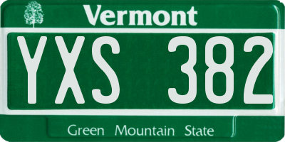 VT license plate YXS382