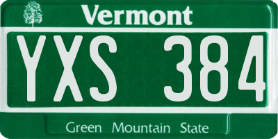 VT license plate YXS384
