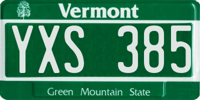 VT license plate YXS385