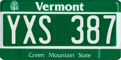 VT license plate YXS387