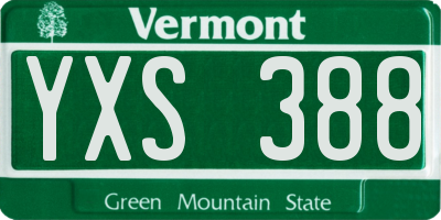 VT license plate YXS388