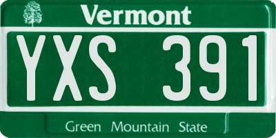 VT license plate YXS391
