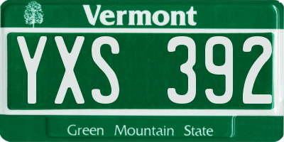 VT license plate YXS392