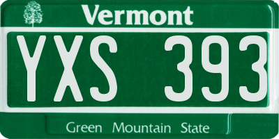 VT license plate YXS393