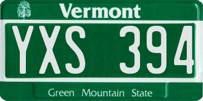 VT license plate YXS394