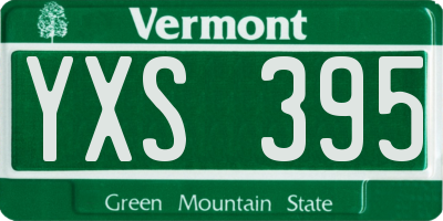 VT license plate YXS395