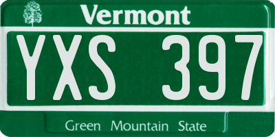 VT license plate YXS397