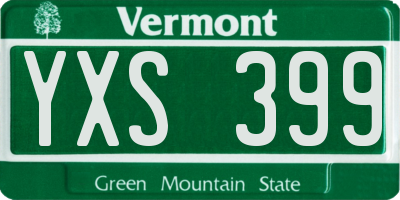 VT license plate YXS399