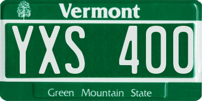 VT license plate YXS400