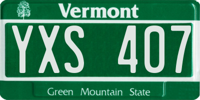 VT license plate YXS407