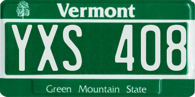 VT license plate YXS408