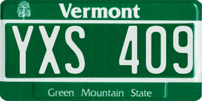 VT license plate YXS409