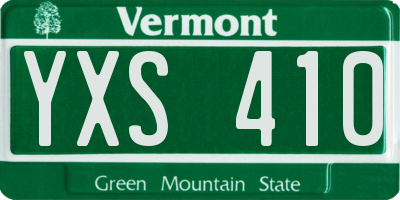 VT license plate YXS410