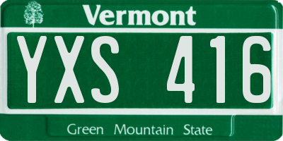 VT license plate YXS416
