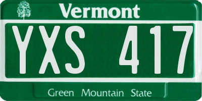 VT license plate YXS417