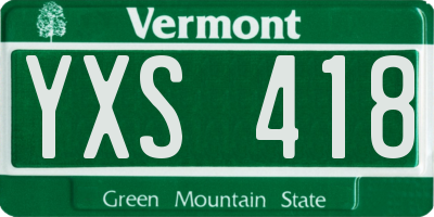 VT license plate YXS418