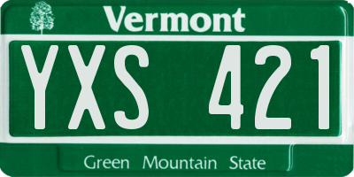 VT license plate YXS421