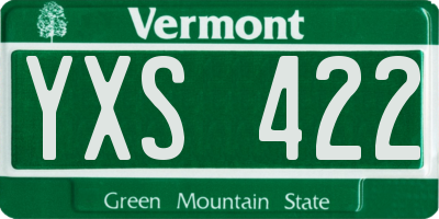 VT license plate YXS422