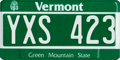 VT license plate YXS423