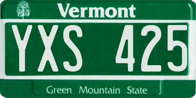 VT license plate YXS425