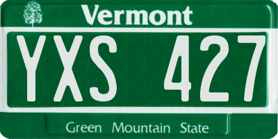 VT license plate YXS427