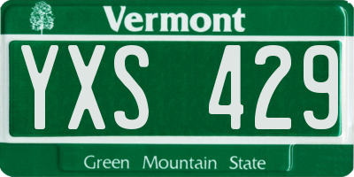 VT license plate YXS429